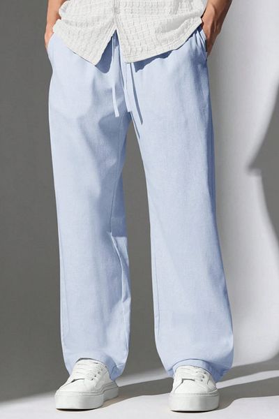 Tarz Cool Ελαφρύ και άνετο ανδρικό παντελόνι Muslin Baggy - Μπλε