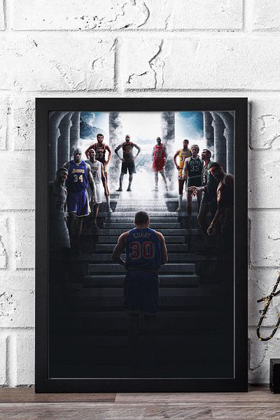 Saturn Pictură înrămată de Stephen Curry - Pictură poster NBA de baschet