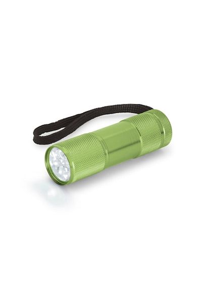 dalimag Lanterna din Aluminiu Pentru Camping cu 9 LED-uri si Manar, 9 cm, Verde, Dalimag