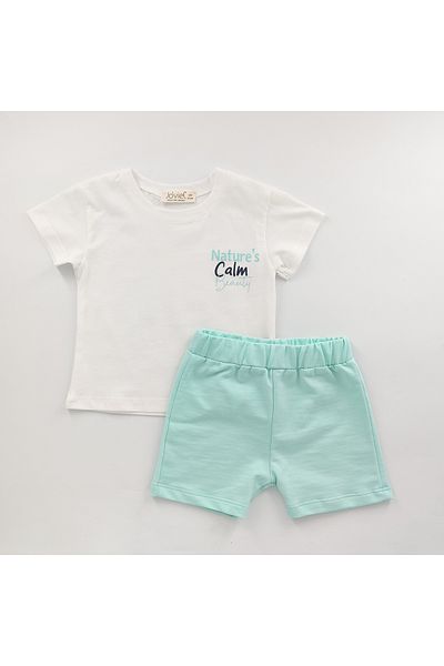 Joviel Printed Bottom Top T-Shirt Shorts Set