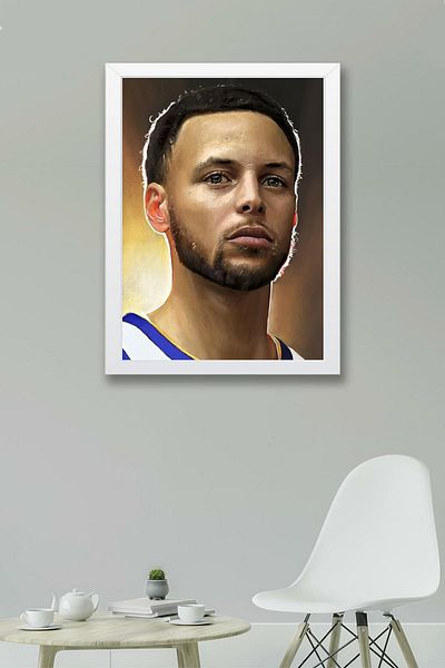 Saturn Pictură înrămată de Stephen Curry - Pictură poster NBA de baschet