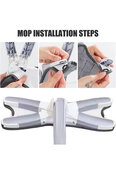 OEM Mop în formă de X, cu reglare telescopică și cap rotativ 360 de grade, alb