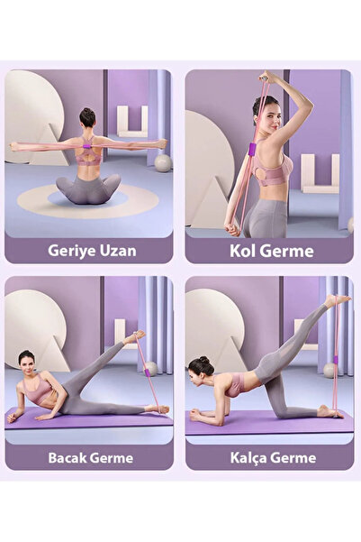 Unichrome Pembe Pilates Direnç Lastiği İpi Vücut Şekillendirici Kelebek Direnç Lastiği Güç Lastiği Egzersiz
