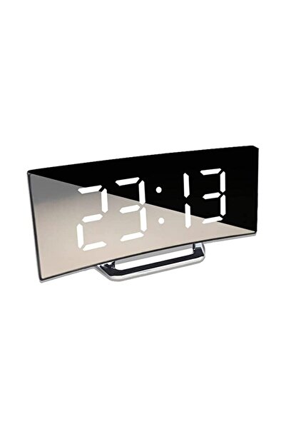 darklove Multifunctional LED Clock with Curved Mirror Style,