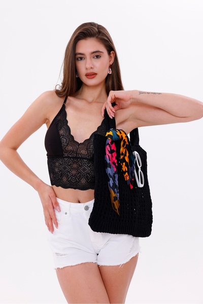 Sarte Royal Knitwear Black Beach Bag