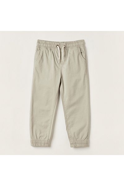 Juniors Solid Pants with Drawstring Closure and Pockets