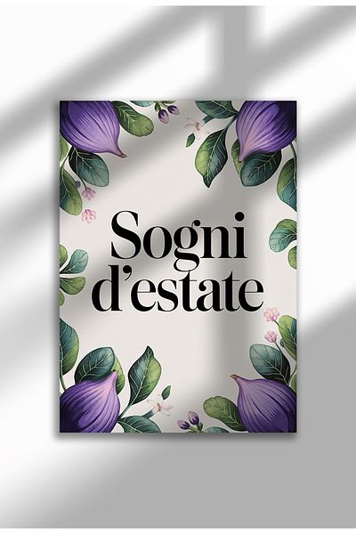 21mxm Imprimeu mediteranean, poster pe pânză cu fructe și flori, decor de perete fără ramă
