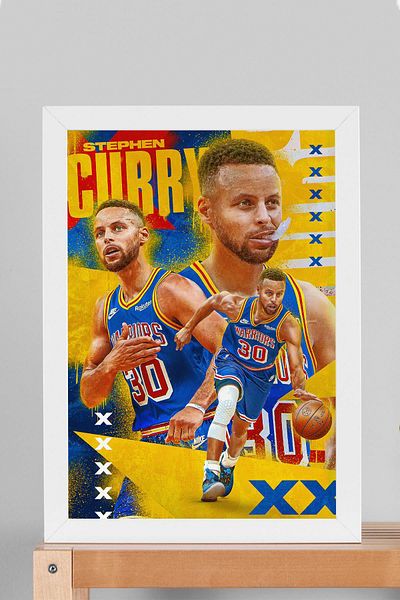 Saturn Pictură înrămată de Stephen Curry - Poster NBA Golden State Warriors