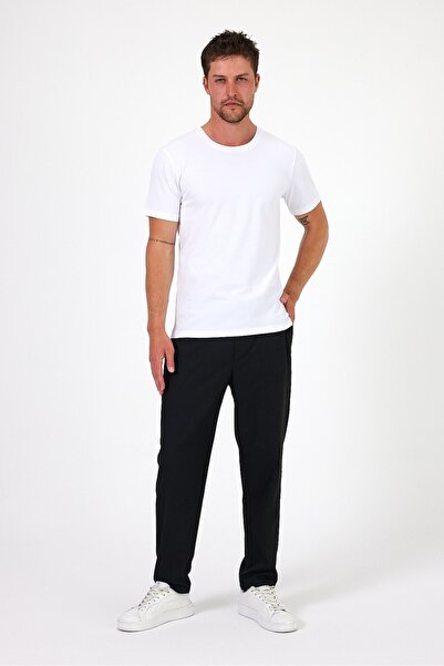 Soho Mood Ανδρικό μπλουζάκι με λαιμόκοψη 100% βαμβακερό πακέτο 3 βασικών μπλουζών (3 λευκά)