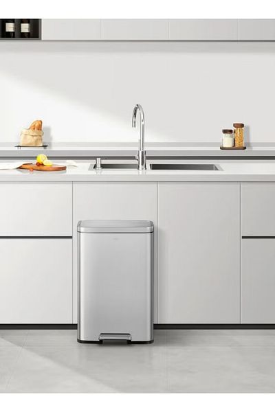 EKO Madison 30L Pedal Trash Can – Brushed Steel, Soft-Close Lid, Heavy-Duty for Kitchen & Bathroom