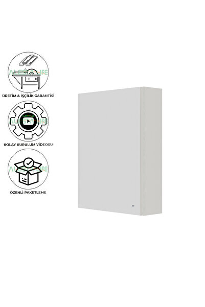 Alesta Life Aynalı Tek Kapaklı, 2 Bölmeli Lavabo Banyo Dolabı