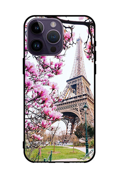 Covernex غطاء حماية لهاتف Apple iPhone 14 Pro Max زهور وبرج إيفيل