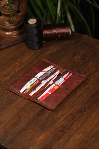 Derimoda Genuine Leather Long Wallet – Handmade Vintage Sti