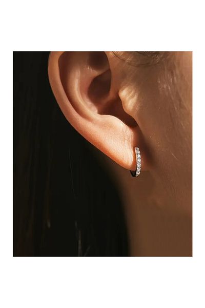 OEM Cercei cerc din argint cu 14 diamante moissanite