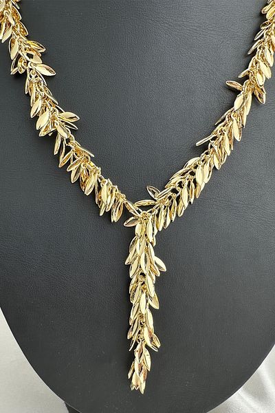 Modex Adjustable Y Necklace with Moving Leaf Detail (60cm)