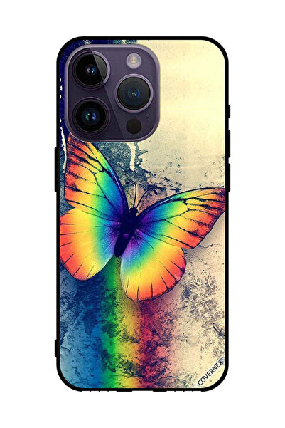 Covernex Protective Case Cover For Apple iPhone 14 Pro Vintage Rainbow Butterfly