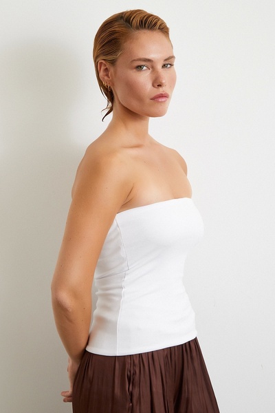 Never more Strapless Top White