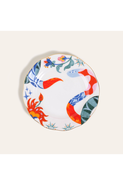 Zsa Zsa Zsu Emet Porselen Pasta Tabağı 20 Cm Renkli