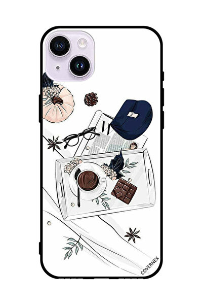 Covernex غطاء حماية لهاتف Apple iPhone 14 بتصميم فن القهوة والشوكولاتة
