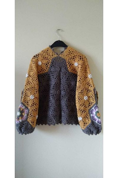 Guashe Hand Knitted Motif Cardigan