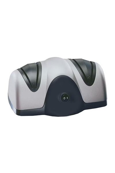 DLC Electric Knife Sharpener 600 – 2-Stage Automatic Sharpener, Grey/Black Compact Design
