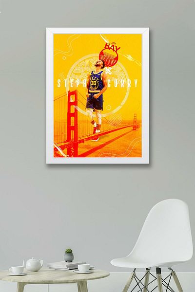 Saturn Pictură înrămată de Stephen Curry - Pictură poster NBA de baschet
