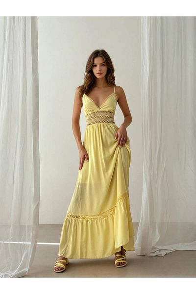 Lady Pixie Women's Lace Detailed Strap Maxi Dress