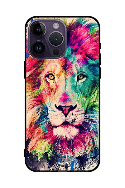 Covernex غطاء حماية لهاتف Apple iPhone 14 Pro Max - رسمة أسد ملونة