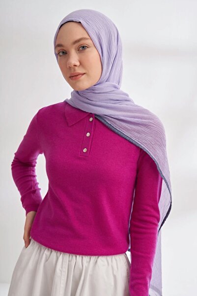 ARMANDA Müslin Biyeli Şal 3352-207 Açık Leylak