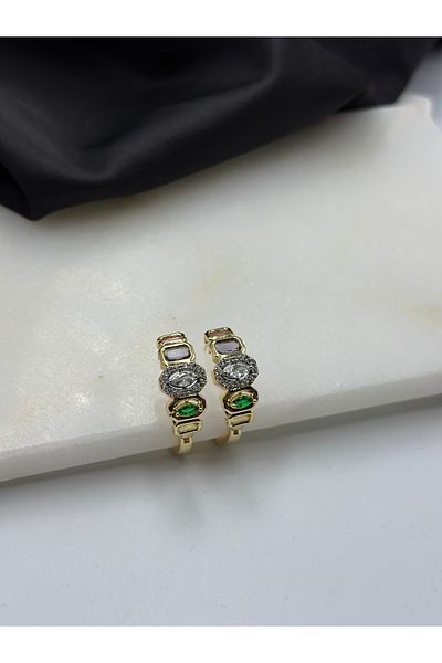 Duéra Gold Detailed Chakra Brand Model Melis Göral Design Hoop Earrings