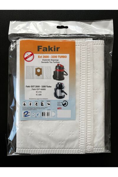MAPABEK 15 قطعة Fakir Ext 2600-3200 كيس غبار صناعي للمكنسة الكهربائية التربو