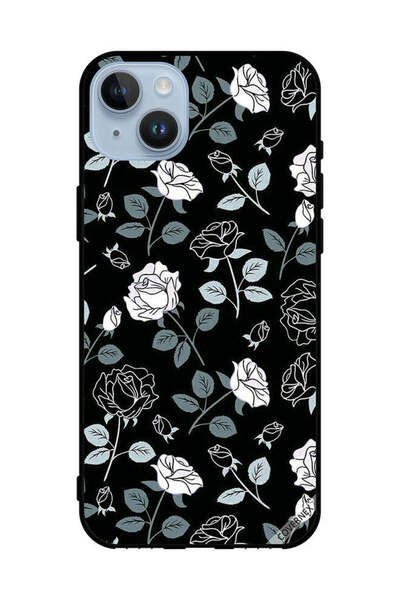 Covernex غطاء حماية لهاتف Apple iPhone 14 Plus بنقشة زهور باللونين الأبيض وال...