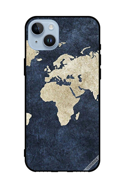 Covernex غطاء حماية لهاتف Apple iPhone 14 Plus بنمط خريطة على الجينز