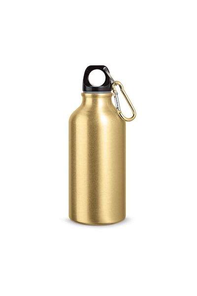 dalimag Aluminum Sports Bottle with Carabiner, 400ml, Golden, Dalimag