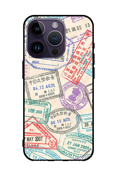 Covernex غطاء حماية لهاتف Apple iPhone 14 Pro بنمط طوابع السفر