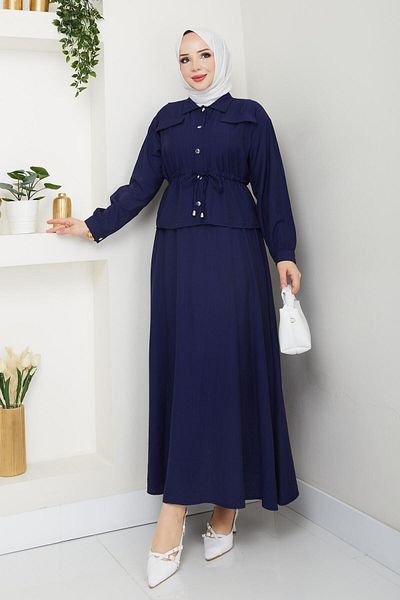 bm bessomoda fashion boutique Women's Waist Tunnel Shirt and Skirt Suit
