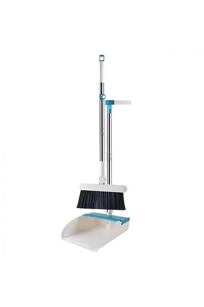 OEM Cleaning set with broom and dustpan with comb, White