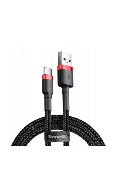 Baseus USB to Type-C Cable, Fast Charge, 3A, 480Mbps, 0.5m, Baseus Cafule CATKLF D91, Red/Black