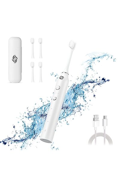 JFlow Periuță de dinți sonică, Jetflow, portabilă, impermeabilă, curățare avansată, 3 moduri, până la 200 de zile de utilizare,
