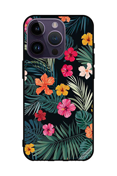 Covernex غطاء حماية لهاتف أبل آيفون 14 برو - زهور وريش داكن