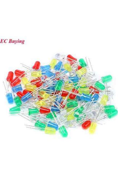 LEDONLİNE 50 Adet 5 mm LED Diyot Kiti Karışık Renkli Renkli Kırmızı Yeşil Sar...