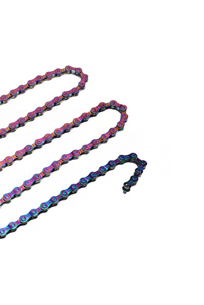Streak Renkli 8 li Paslanmaz Bisiklet Zinciri Renkli Rainbow Mekanik Tamir Zinciri