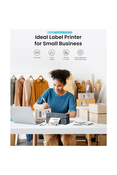 POLONO Bluetooth thermal printer, for roll and folding labels 4 x 6 inch, 150 mm/s, 230 DPI