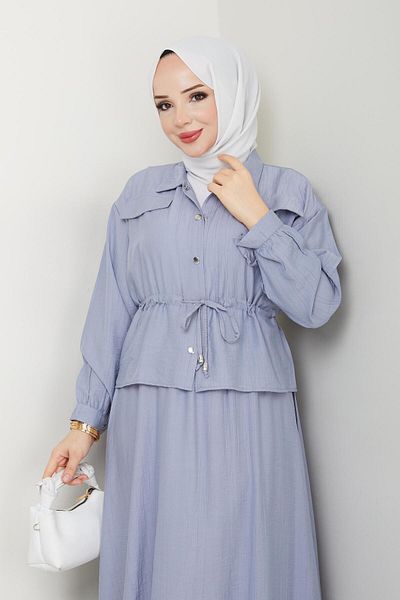 bm bessomoda fashion boutique Women's Waist Tunnel Shirt and Skirt Suit