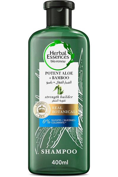 Herbal Essences Hair Strengthening Sulfate Free Potent Aloe Vera + Bamboo Natural Shampoo for Dry Ha