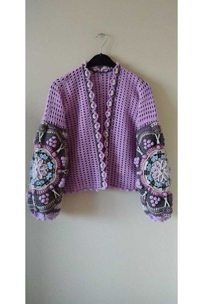 Guashe Hand Knitted Motif Cardigan