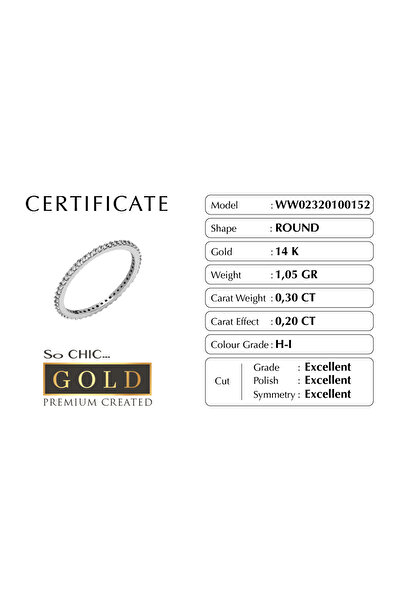 So CHIC... Beyaz Altın Sertifikalı Premium Created Taşlı Tamtur Yüzük