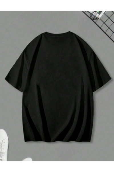 BETİLİNA Siyah I'm OK Baskılı Oversize T-Shirt