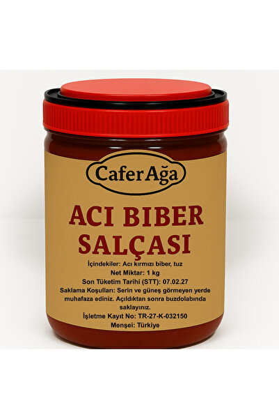 ca caferağa doğal salamura ürünleri ACI BİBER SALÇASI (1 KG)
