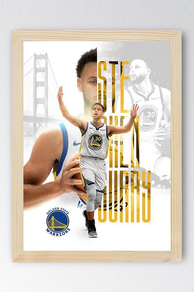 Saturn Stephen Curry Framed Painting - Golden State Warriors Nba Poster Painting